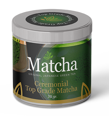 zilverkleurig potje 'Ceremonial Top Grade Matcha' (30 gram) uit Japan