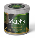 zilverkleurig potje 'Ceremonial Top Grade Matcha' (30 gram) uit Japan