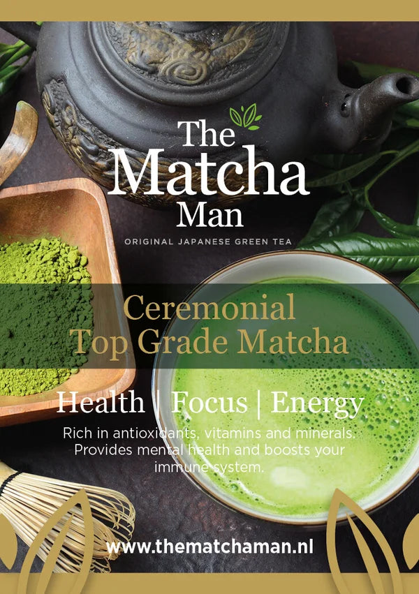 etiket  'Ceremonial Top Grade Matcha'  uit Japan van The Matcha Man