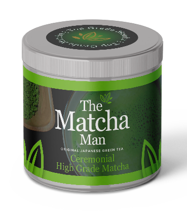 Zilverkleurig potje 'Ceremonial High Grade Matcha' van The Matcha Man (30 gram).